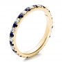18k Yellow Gold 18k Yellow Gold Sapphire Band With Matching Engagement Ring - Three-Quarter View -  100001 - Thumbnail