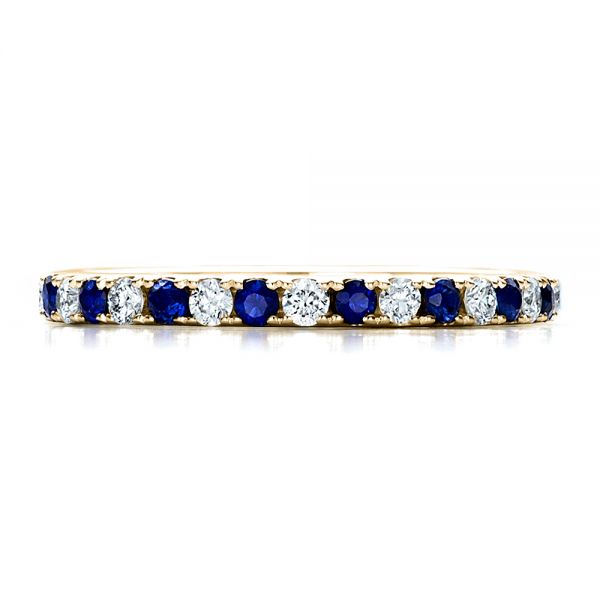 18k Yellow Gold 18k Yellow Gold Sapphire Band With Matching Engagement Ring - Top View -  100001