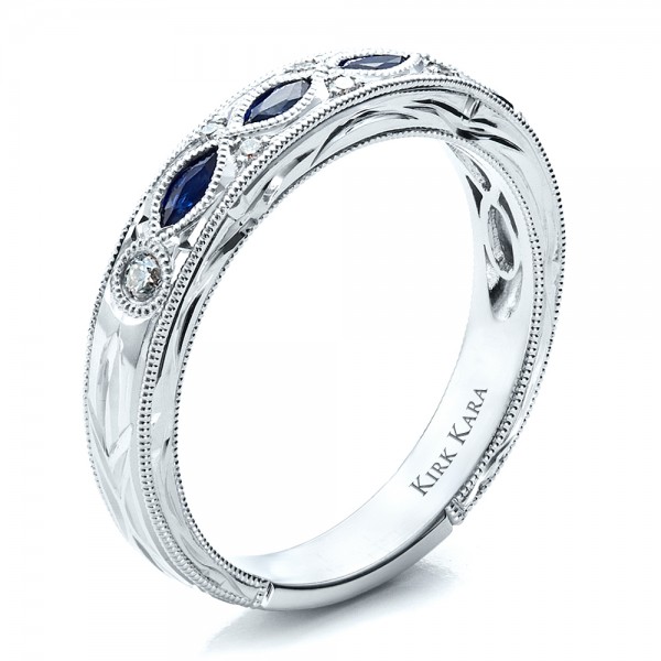  Sapphire  Wedding Band  with Matching Engagement  Ring  Kirk 