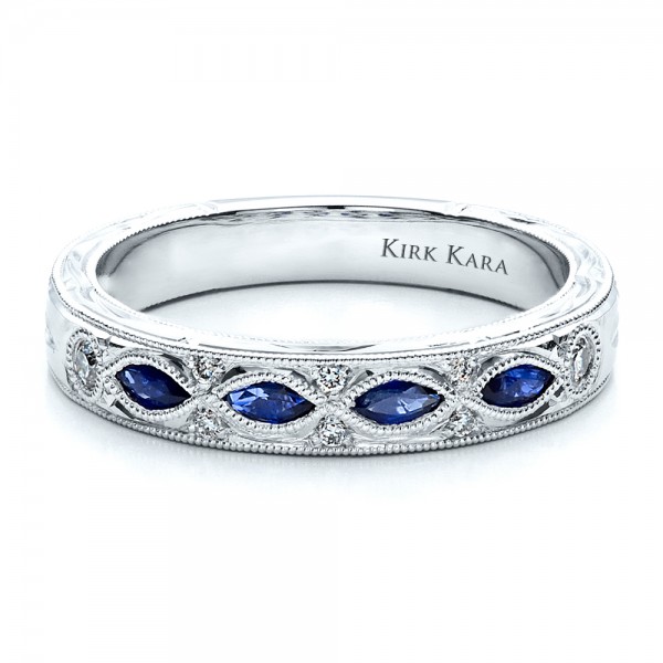  Sapphire  Wedding Band  with Matching Engagement  Ring  Kirk 