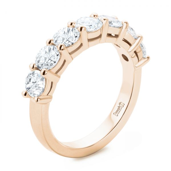 14k Rose Gold 14k Rose Gold Seven Stone Diamond Wedding Ring - Three-Quarter View -  107287