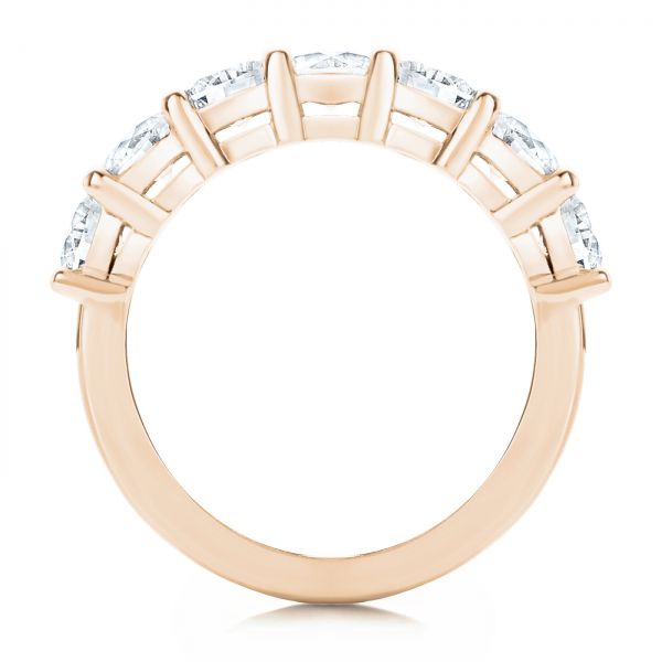 18k Rose Gold 18k Rose Gold Seven Stone Diamond Wedding Ring - Front View -  107287