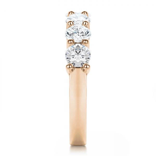 14k Rose Gold 14k Rose Gold Seven Stone Diamond Wedding Ring - Side View -  107287