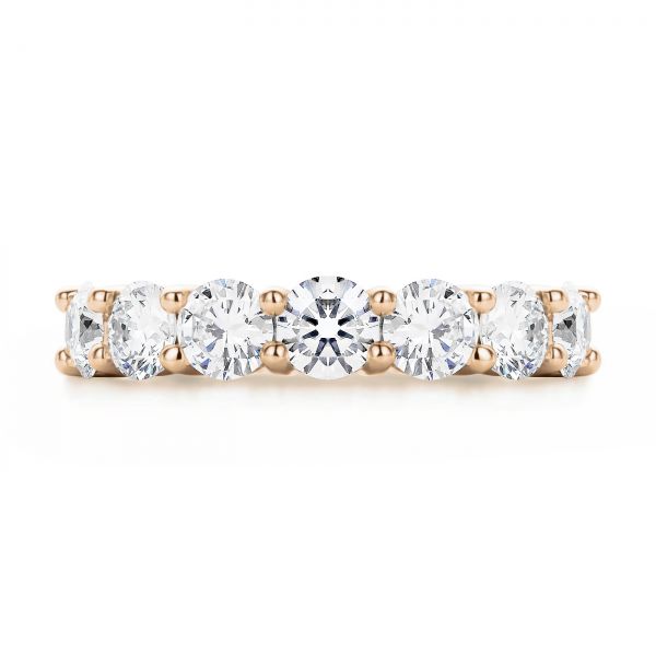 18k Rose Gold 18k Rose Gold Seven Stone Diamond Wedding Ring - Top View -  107287