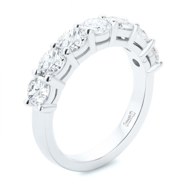 18k White Gold Seven Stone Diamond Wedding Ring - Three-Quarter View -  107287