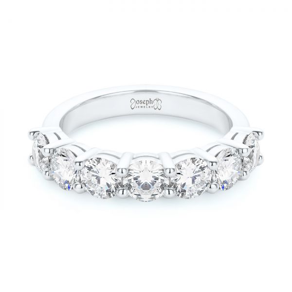 18k White Gold Seven Stone Diamond Wedding Ring - Flat View - 107287