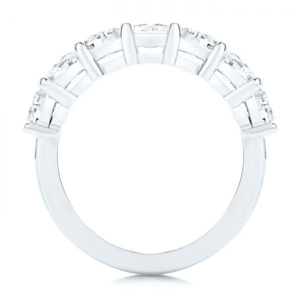 18k White Gold Seven Stone Diamond Wedding Ring - Front View - 107287