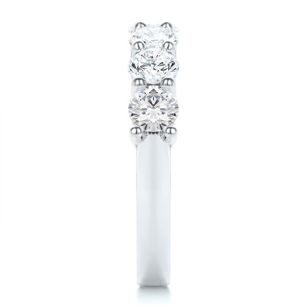 18k White Gold Seven Stone Diamond Wedding Ring - Side View -  107287