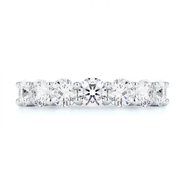 18k White Gold Seven Stone Diamond Wedding Ring - Top View -  107287