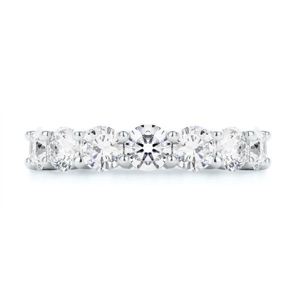 14k White Gold 14k White Gold Seven Stone Diamond Wedding Ring - Top View -  107287