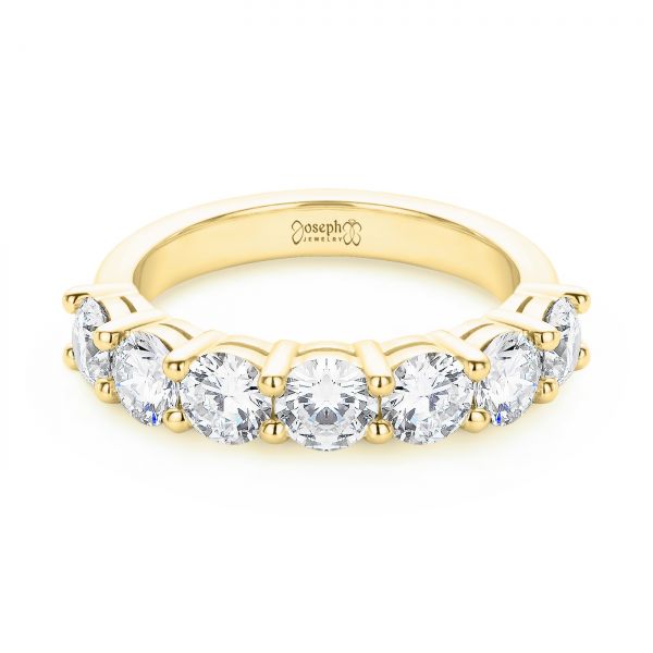 14k Yellow Gold 14k Yellow Gold Seven Stone Diamond Wedding Ring - Flat View - 107287