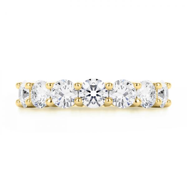 14k Yellow Gold 14k Yellow Gold Seven Stone Diamond Wedding Ring - Top View - 107287
