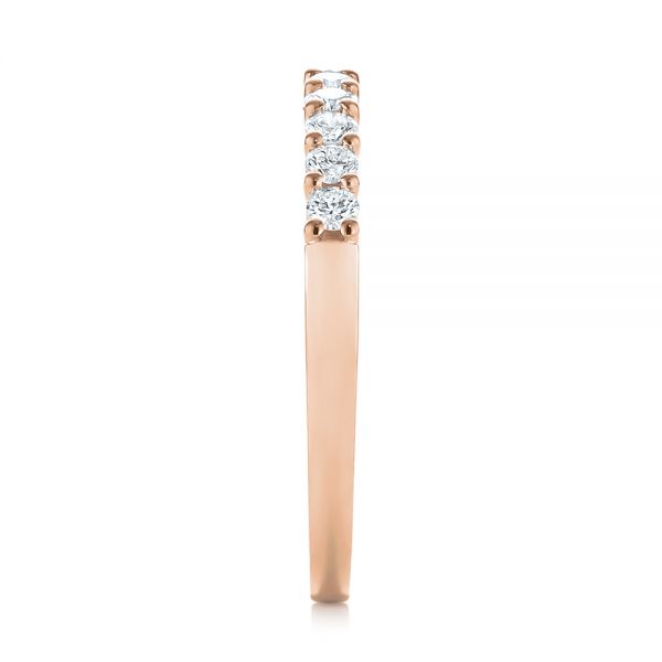 14k Rose Gold 14k Rose Gold Shared Prong Basket-set Diamond Wedding Band - Side View -  104164