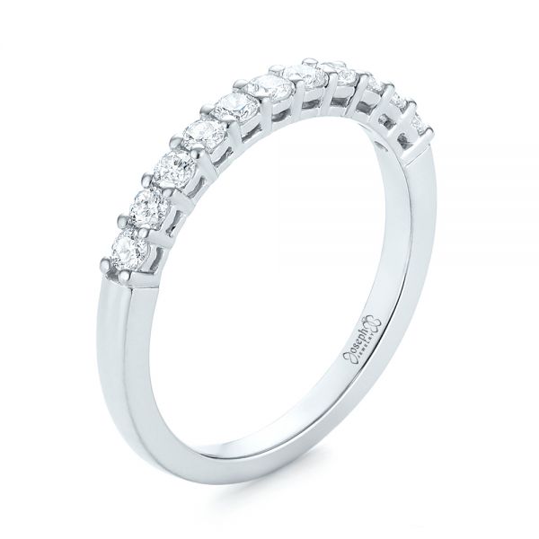  Platinum Platinum Shared Prong Basket-set Diamond Wedding Band - Three-Quarter View -  104164