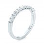 18k White Gold Shared Prong Basket-set Diamond Wedding Band - Three-Quarter View -  104164 - Thumbnail