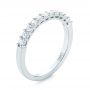 14k White Gold 14k White Gold Shared Prong Basket-set Diamond Wedding Band - Three-Quarter View -  104164 - Thumbnail