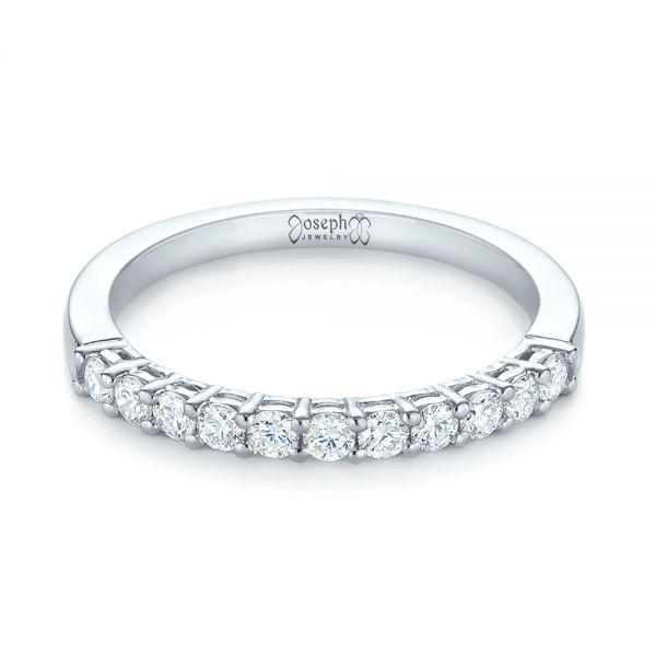  Platinum Platinum Shared Prong Basket-set Diamond Wedding Band - Flat View -  104164