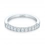 18k White Gold Shared Prong Basket-set Diamond Wedding Band - Flat View -  104164 - Thumbnail