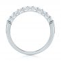 18k White Gold Shared Prong Basket-set Diamond Wedding Band - Front View -  104164 - Thumbnail