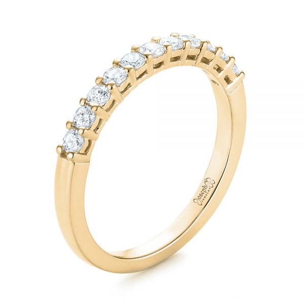 18k Yellow Gold 18k Yellow Gold Shared Prong Basket-set Diamond Wedding Band - Three-Quarter View -  104164