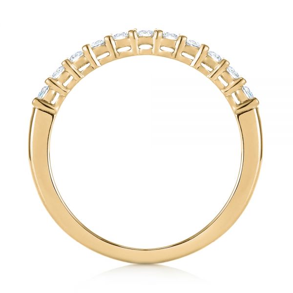 14k Yellow Gold 14k Yellow Gold Shared Prong Basket-set Diamond Wedding Band - Front View - 104164