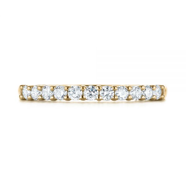 14k Yellow Gold 14k Yellow Gold Shared Prong Basket-set Diamond Wedding Band - Top View - 104164