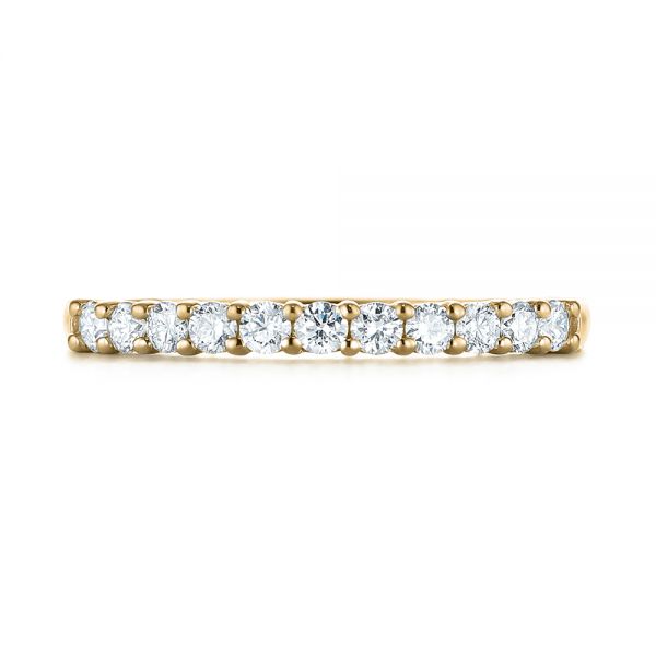 18k Yellow Gold 18k Yellow Gold Shared Prong Basket-set Diamond Wedding Band - Top View -  104164