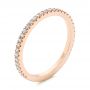 18k Rose Gold Single Row Diamond Wedding Band - Three-Quarter View -  105769 - Thumbnail