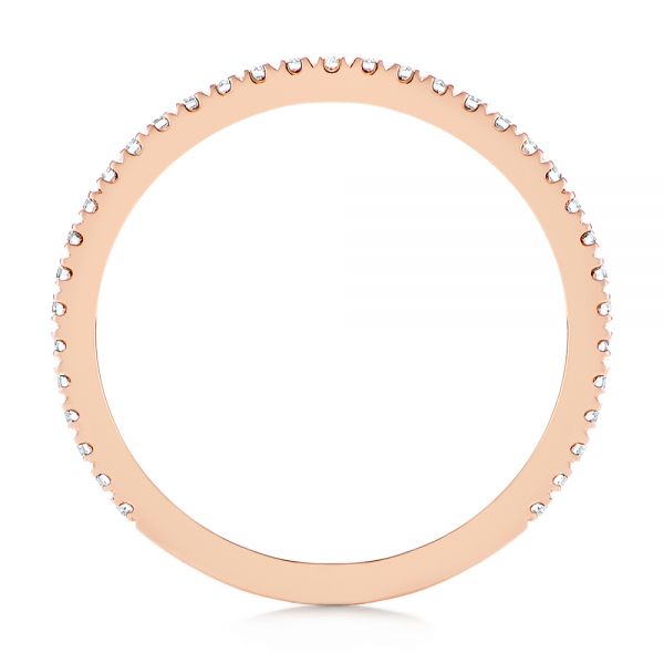18k Rose Gold Single Row Diamond Wedding Band - Front View -  105769 - Thumbnail