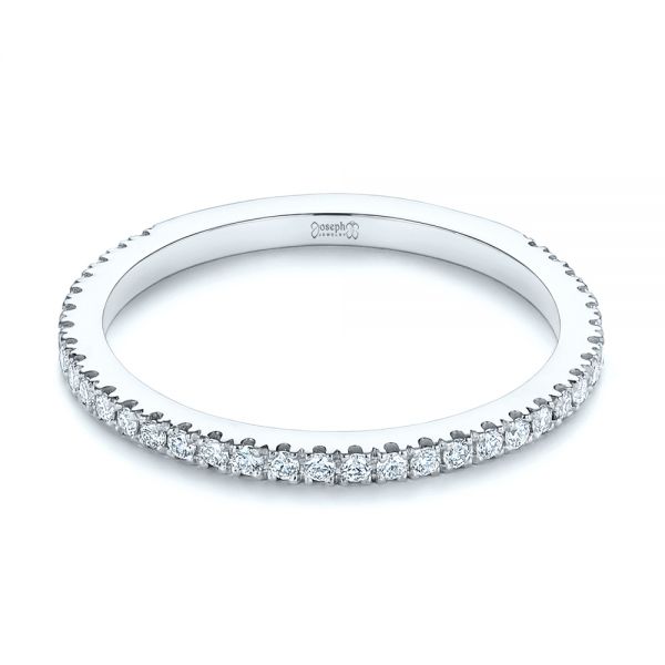  Platinum Platinum Single Row Diamond Wedding Band - Flat View -  105769 - Thumbnail