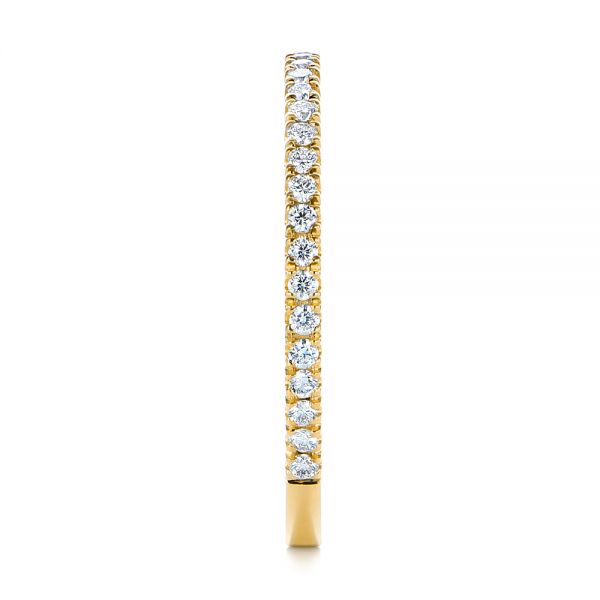 14k Yellow Gold 14k Yellow Gold Single Row Diamond Wedding Band - Side View -  105769 - Thumbnail