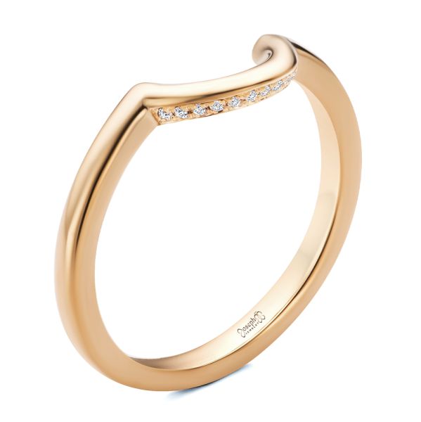 18k Rose Gold Sleek Curved Wedding Band