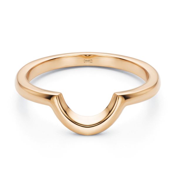 18k Rose Gold 18k Rose Gold Sleek Curved Wedding Band - Flat View - 107875