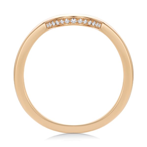 18k Rose Gold 18k Rose Gold Sleek Curved Wedding Band - Front View - 107875