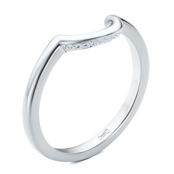 14k White Gold Sleek Curved Wedding Band