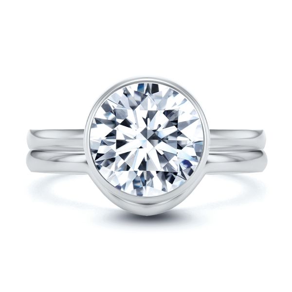 Platinum Platinum Sleek Curved Wedding Band - Top View - 107875