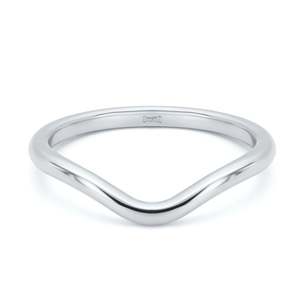 18k White Gold 18k White Gold Sleek Wavy Wedding Band - Flat View -  107876 - Thumbnail