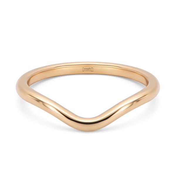 14k Rose Gold 14k Rose Gold Sleek Wavy Wedding Band - Flat View - 107876