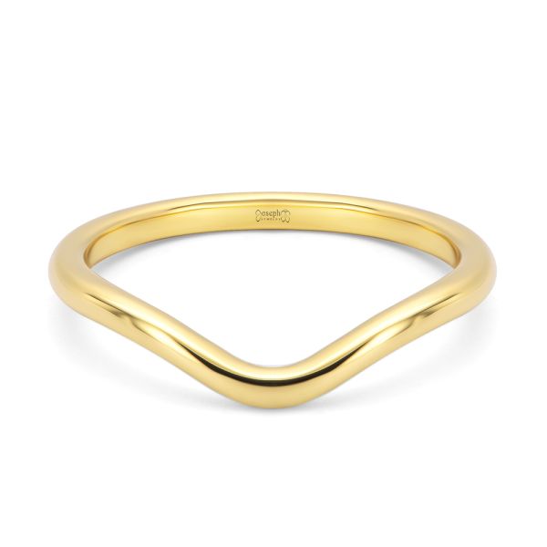 14k Yellow Gold Sleek Wavy Wedding Band - Flat View - 107876