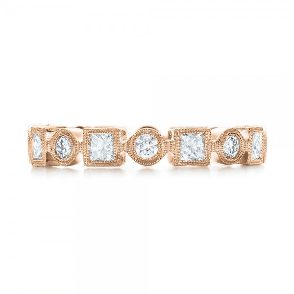 18k Rose Gold 18k Rose Gold Stackable Diamond Eternity Band - Top View -  101875