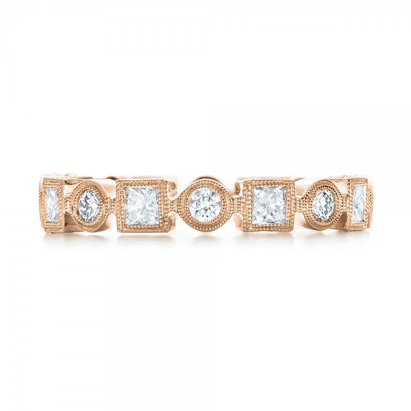 14k Rose Gold 14k Rose Gold Stackable Diamond Eternity Band - Top View - 101875