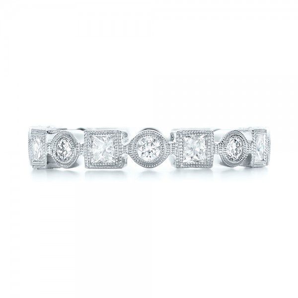 18k White Gold Stackable Diamond Eternity Band - Top View -  101875