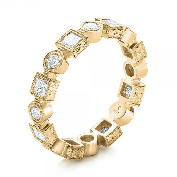 14k Yellow Gold 14k Yellow Gold Stackable Diamond Eternity Band - Three-Quarter View -  101875
