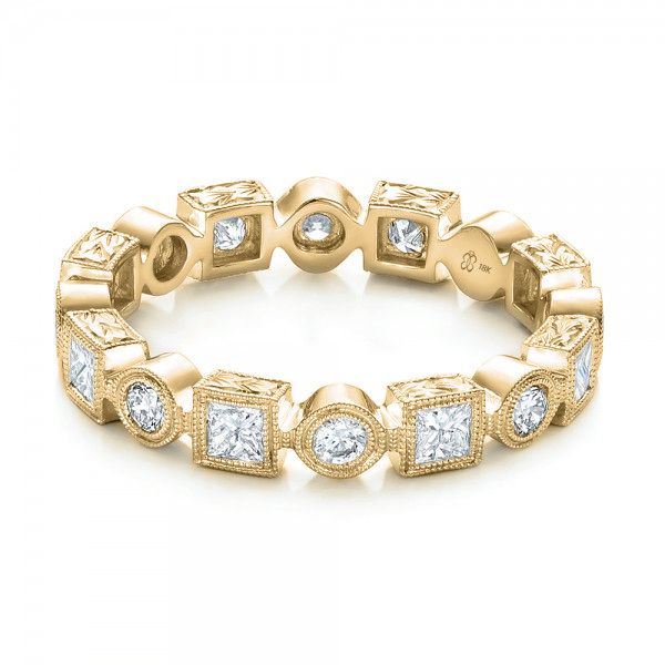 14k Yellow Gold 14k Yellow Gold Stackable Diamond Eternity Band - Flat View -  101875