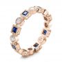 14k Rose Gold 14k Rose Gold Stackable Diamond And Blue Sapphire Eternity Band - Three-Quarter View -  101874 - Thumbnail