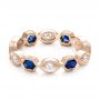 14k Rose Gold 14k Rose Gold Stackable Diamond And Blue Sapphire Eternity Band - Flat View -  101876 - Thumbnail