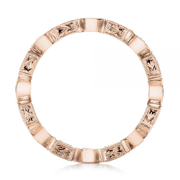 14k Rose Gold 14k Rose Gold Stackable Diamond And Blue Sapphire Eternity Band - Front View - 101874