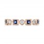 14k Rose Gold 14k Rose Gold Stackable Diamond And Blue Sapphire Eternity Band - Top View -  101874 - Thumbnail