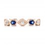 18k Rose Gold 18k Rose Gold Stackable Diamond And Blue Sapphire Eternity Band - Top View -  101876 - Thumbnail