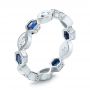  Platinum Platinum Stackable Diamond And Blue Sapphire Eternity Band - Three-Quarter View -  101876 - Thumbnail